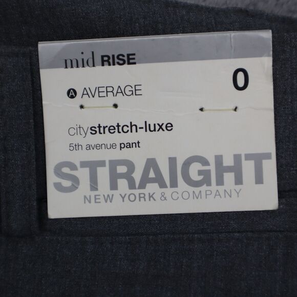 New York Company Pants Womens 0 Gray Mid Rise Stretch Wide Leg Zip Dress Pants - Picture 6 of 16